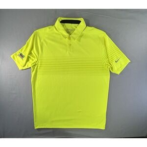 Nike Golf Dri Fit Colonial Country Club Neon Yellow Polo Men's‎ Medium